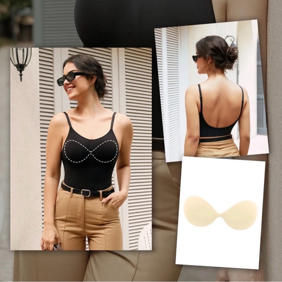 Women's Invisible Sticky Bras Ultra-Thin 0.3mm Lift Tape Light Nude - Picture 4 of 8